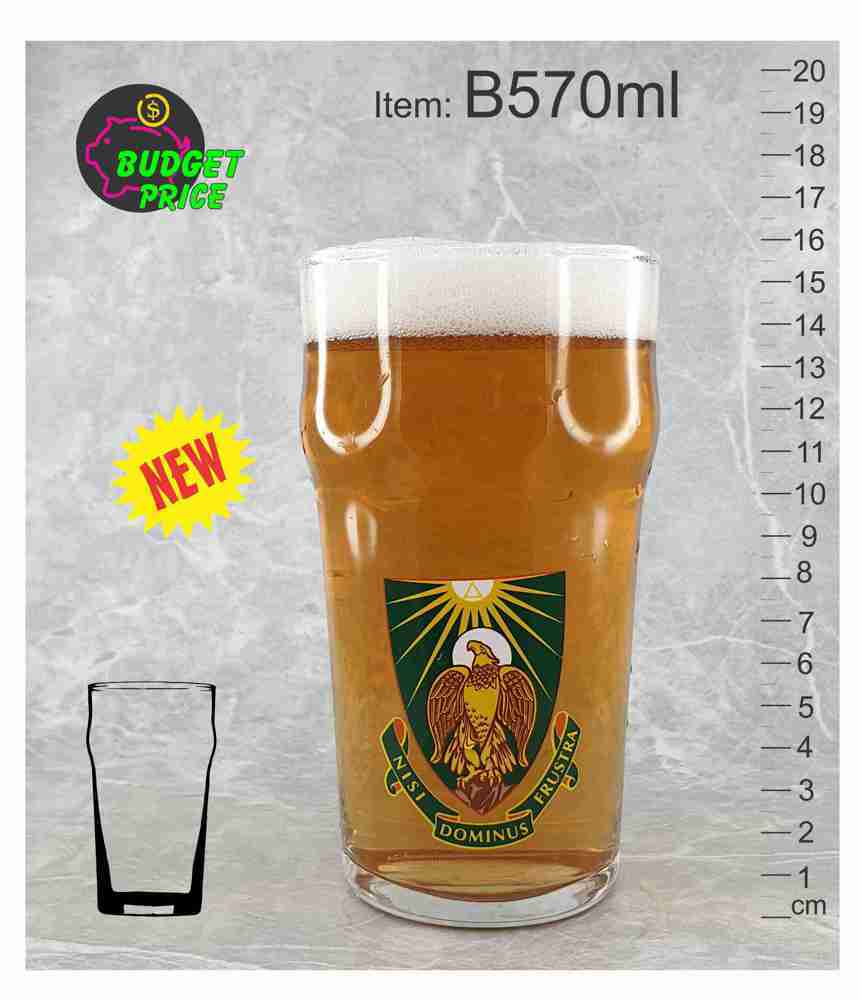 B570ml colour decal printed conical beer pint schooner cup pot glass 570ml event festivals Melbourne Australia abc2000 Buy Online