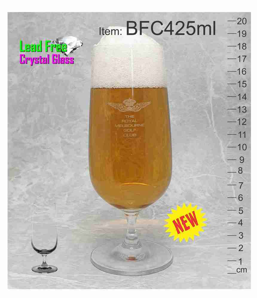 BFC425ml crystal black printed conical beer pint middy ten handle schooner tulip goblet footed pilsner cup pot glass 425ml event festivals
