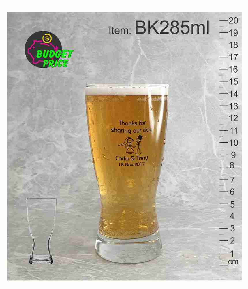 BK285ml black printed conical beer pint middy ten handle schooner pilsner cup pot glass 285ml event festivals Melbourne Australia abc2000
