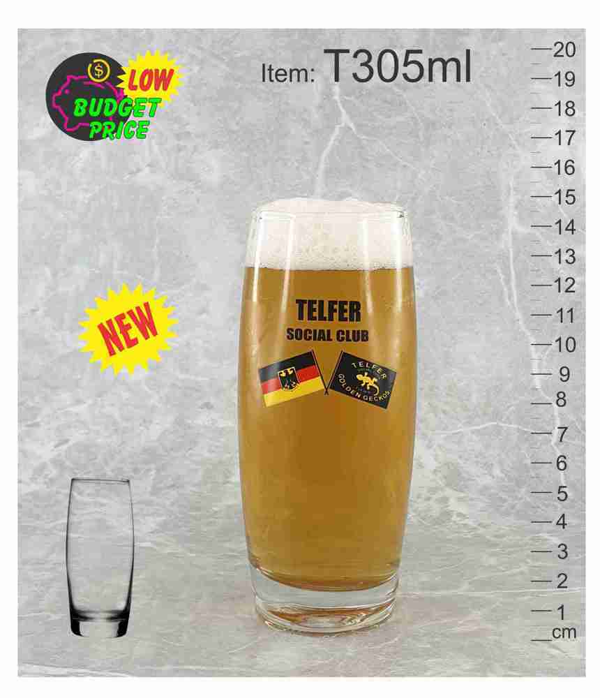 T305ml colour decal printed conical beer pilsner pint middy ten handle schooner cup pot glass 300ml event festivals Australia abc2000 Buy Online